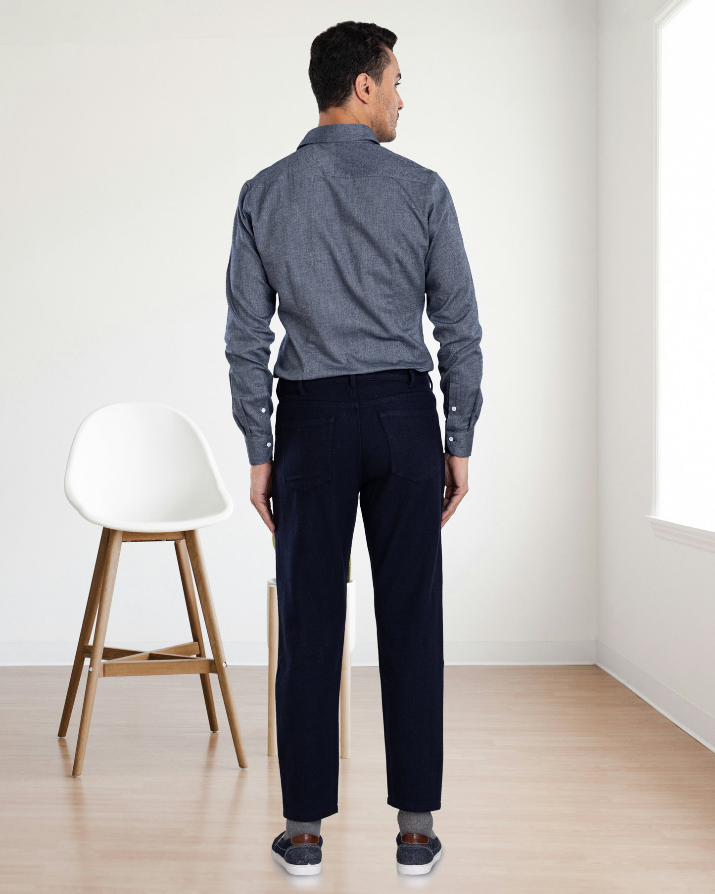 Navy Wool Jeans