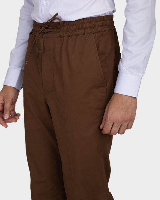 Genoa Coffee Brown Drawstring Pant