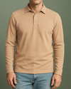 EZS Aria Beige Langarm-Polo