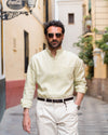 Pleated Sandstone Cotton Twill Pant