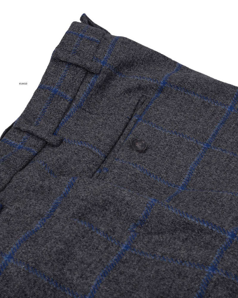 Holland &amp; Sherry Tweed Wollblau Himmelblau auf Dunkelgrau