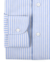 Summer Shirt in Powder Blue White Candy Stripes Seersucker