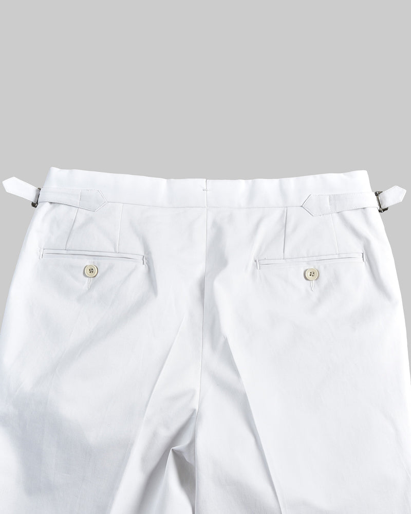 White Cotton Twill Dress Pant