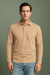 EZS Aria Beige Langarm-Polo