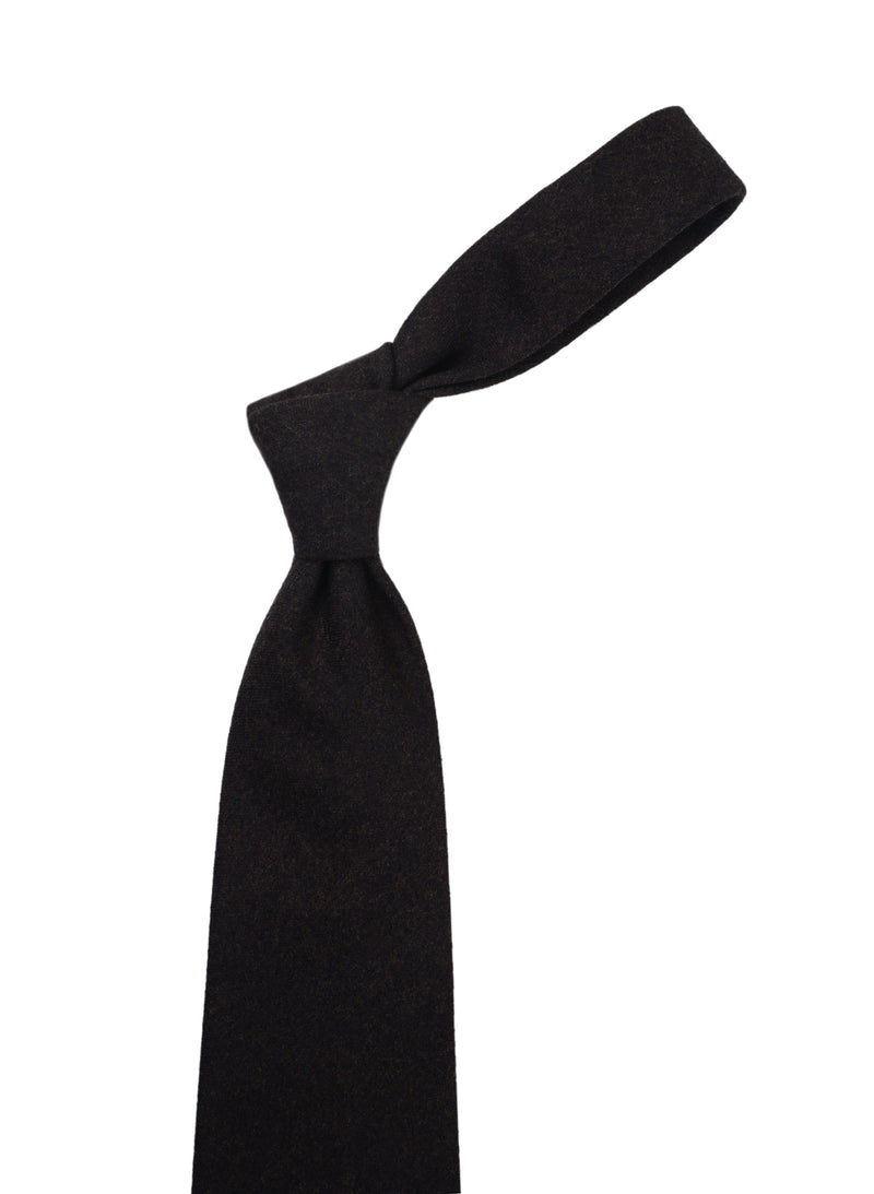 Cravate en flanelle marron chocolat foncé
