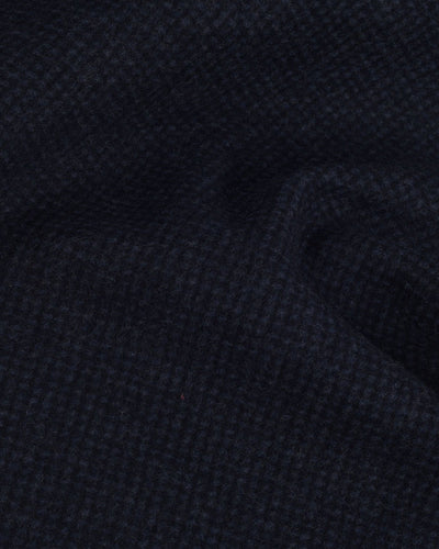 Dark Navy Textured Wool Topcoat