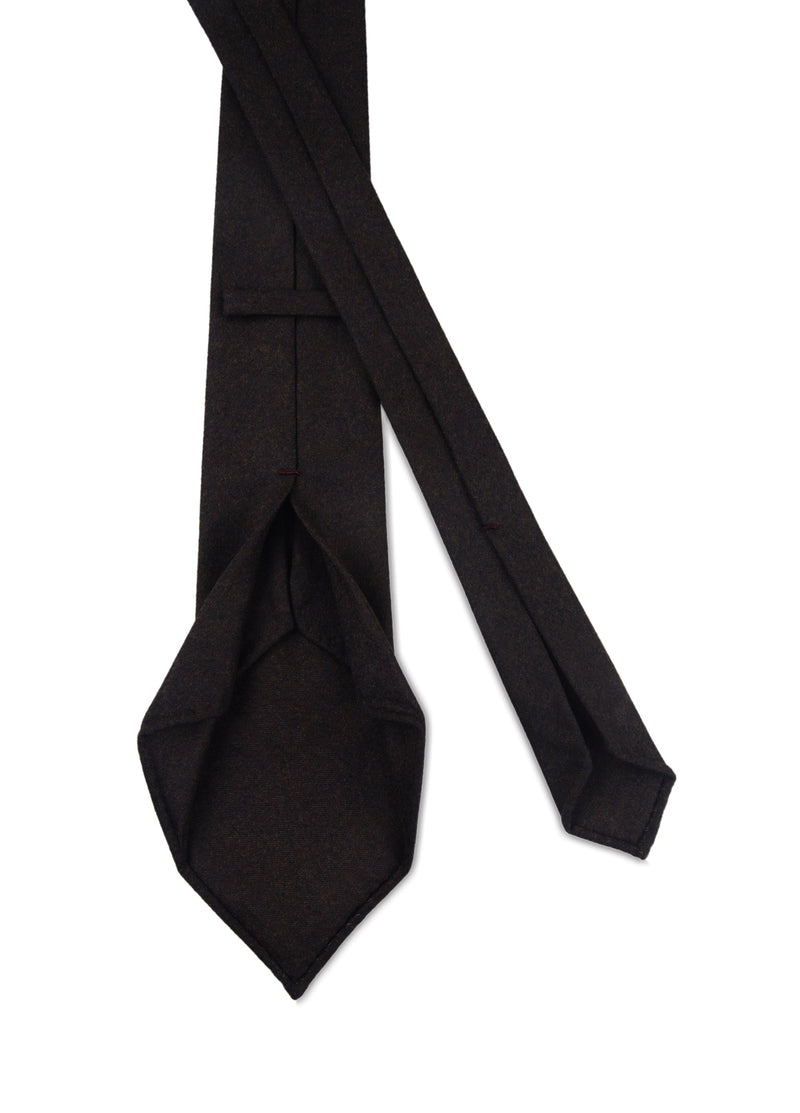 Cravate en flanelle marron chocolat foncé