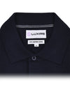 EZS Merino Wool Navy Long Sleeve Polo