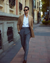 Monti White Self Stripes Business Shirt