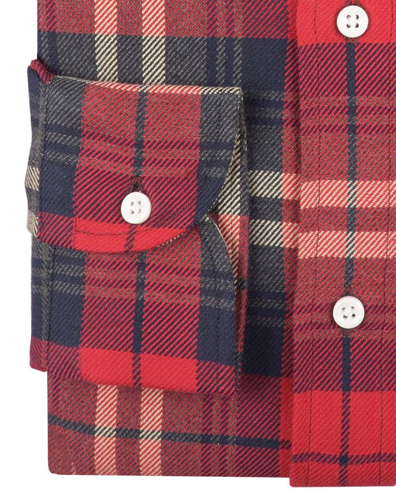Tartan-Twill in roter Marine