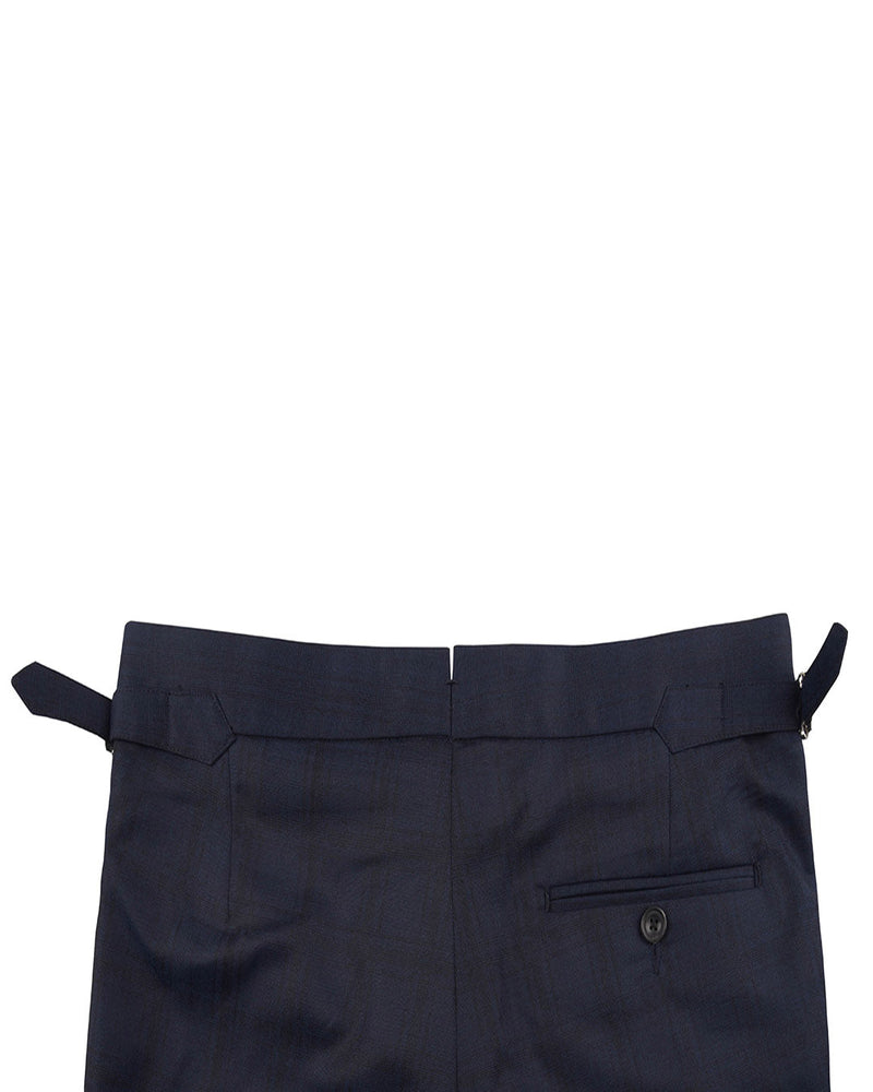 Drago Dark Navy Checks Super 160s Wool