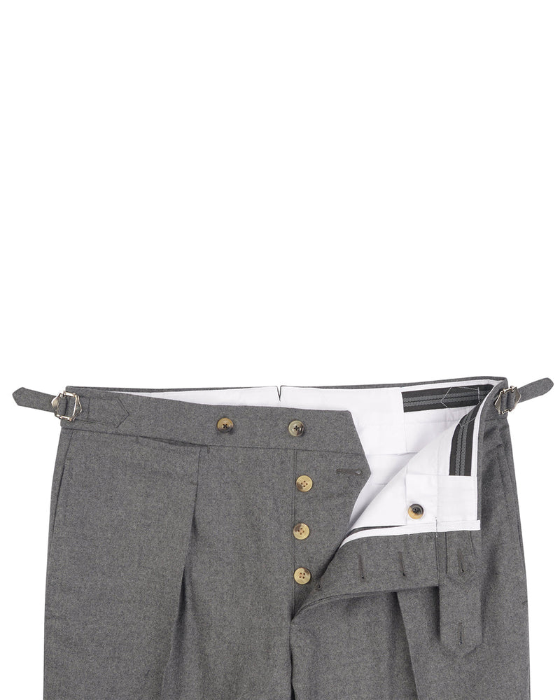Flanelle classique en laine peignée Holland Sherry, gris foncé avec flanelle gris clair