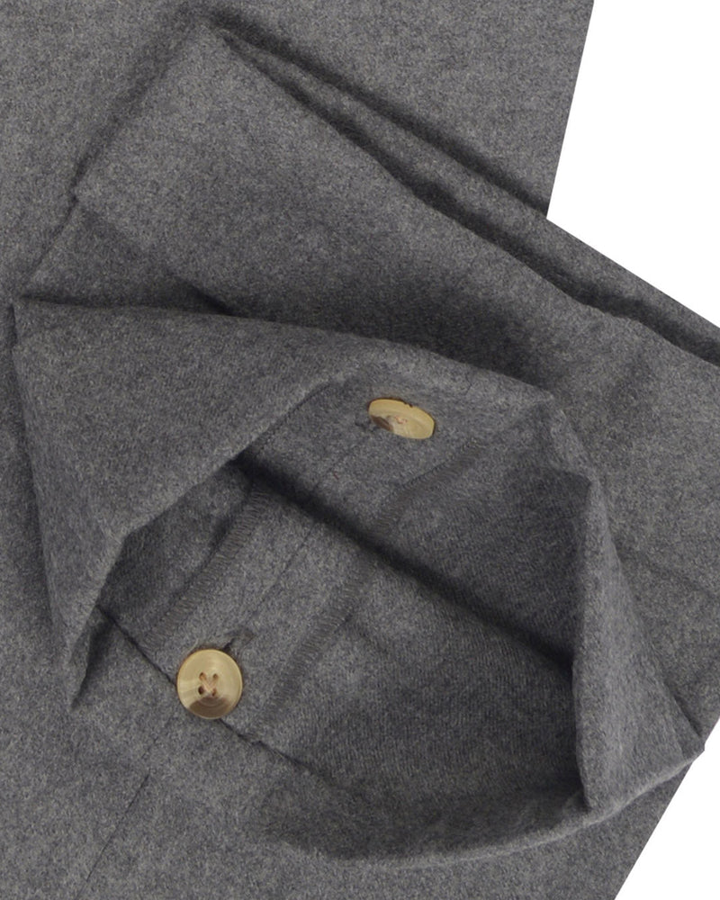 Flanelle classique en laine peignée Holland Sherry, gris foncé avec flanelle gris clair