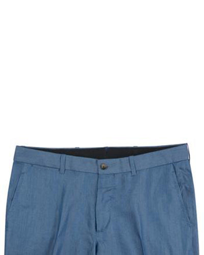 Blue Plain Cotton Pants