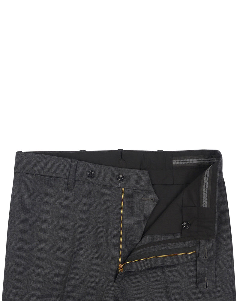 Dugdale Feine Kammgarnhose - Graue Prince-of-Wales-Hose