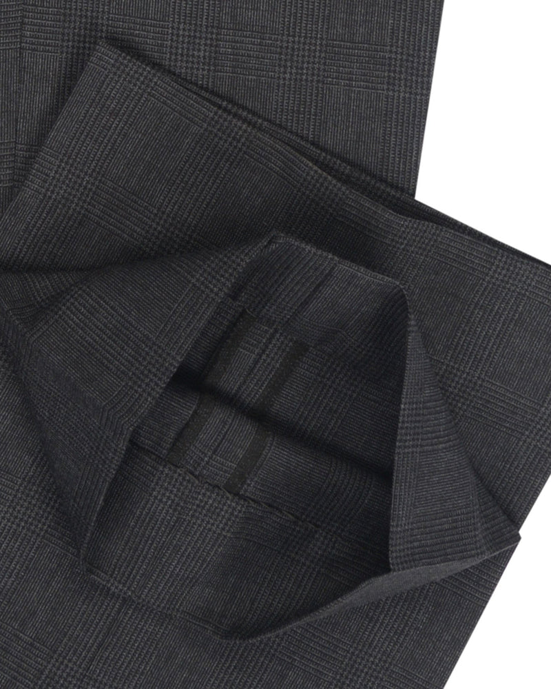 Dugdale Feine Kammgarnhose - Graue Prince-of-Wales-Hose