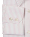 Glänzendes Twill mit Karomuster in Rosa und Weiß