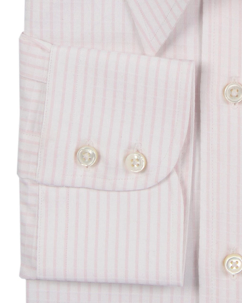 Glänzendes Twill mit Karomuster in Rosa und Weiß