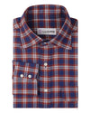 Marineblauer, pflaumenfarbener Tattersall-Soft-Twill
