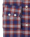 Marineblauer, pflaumenfarbener Tattersall-Soft-Twill
