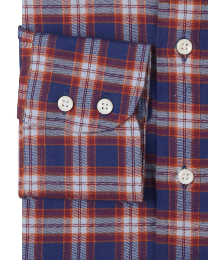 Marineblauer, pflaumenfarbener Tattersall-Soft-Twill