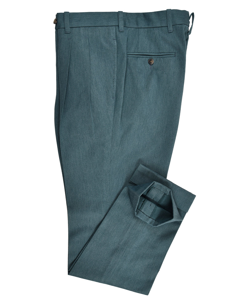 Dunkelgrüne Baumwoll-Twill-Hose