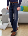 Faded Medium Indigo Washed Jeans