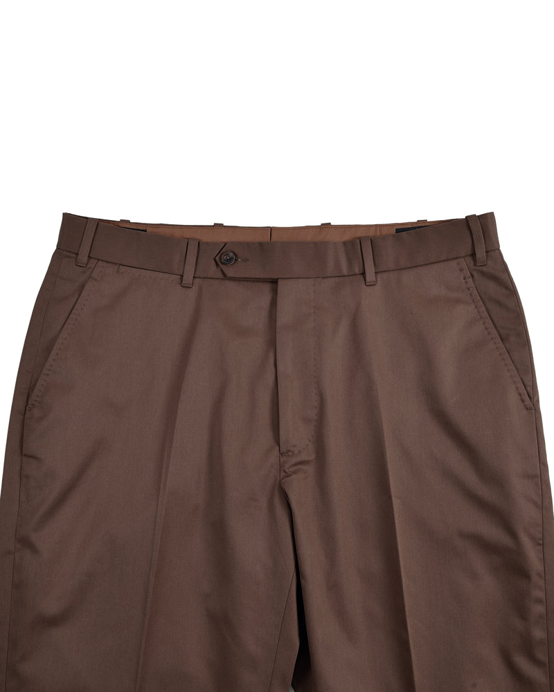 Hose aus Baumwoll-Twill in Kaffeebraun