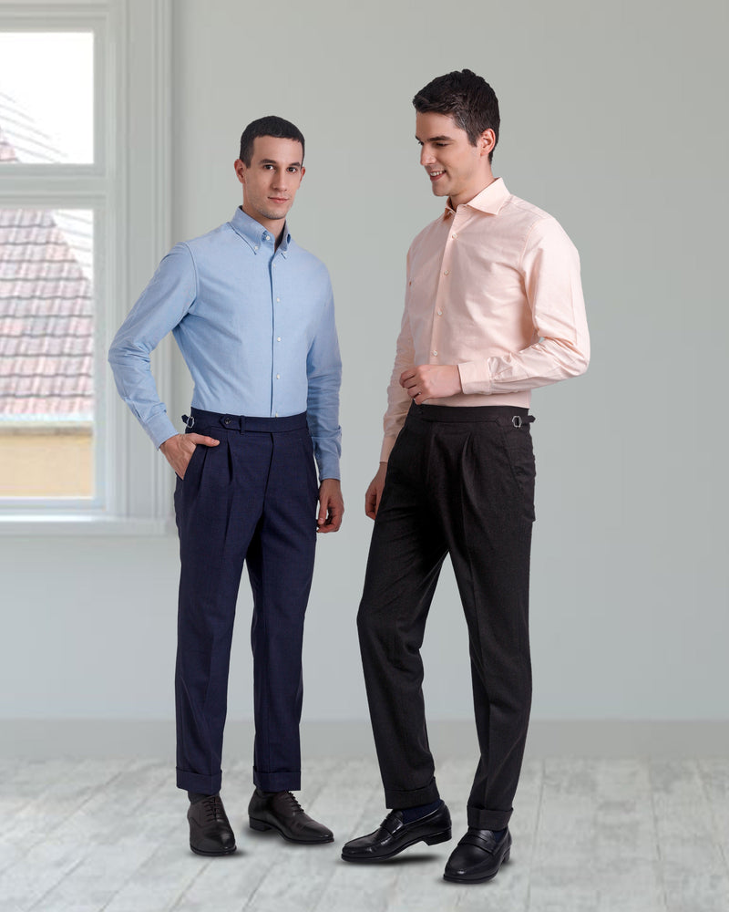 Plissierte Vitale Barberis Canonico – 4-fädige Tropenwolle: Dunkel-Indigoblaue Anzughose