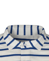 Marineblau-weiß gestreiftes Polo-T-Shirt