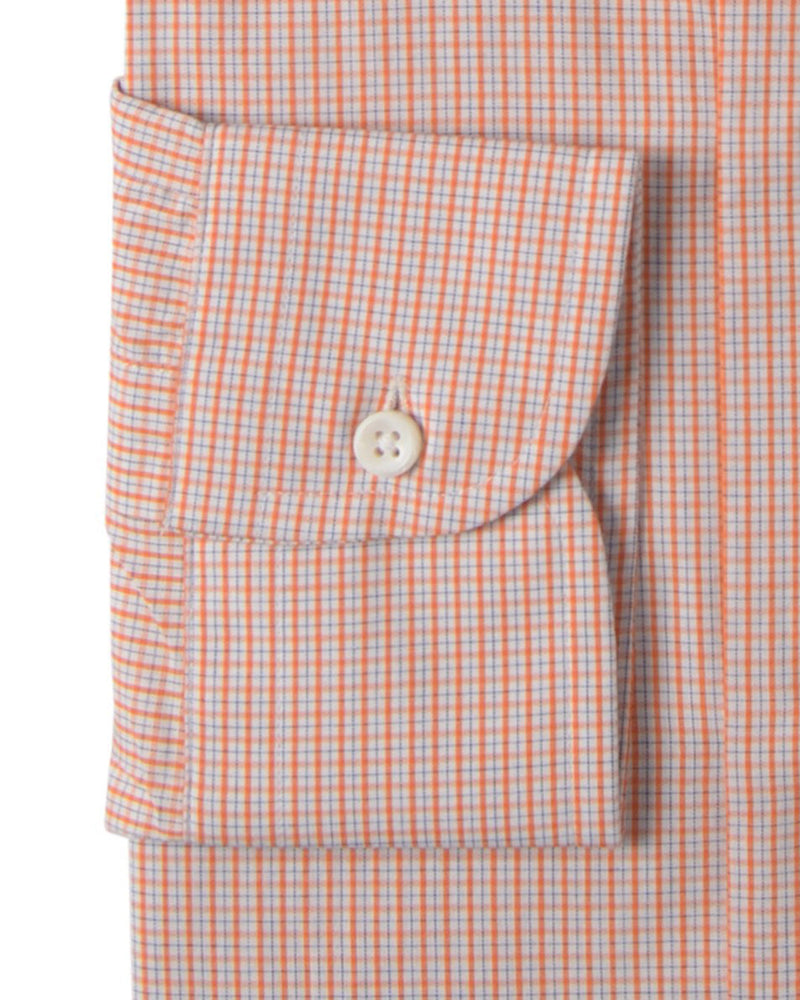 Orangeblaue Tattersall-Karos