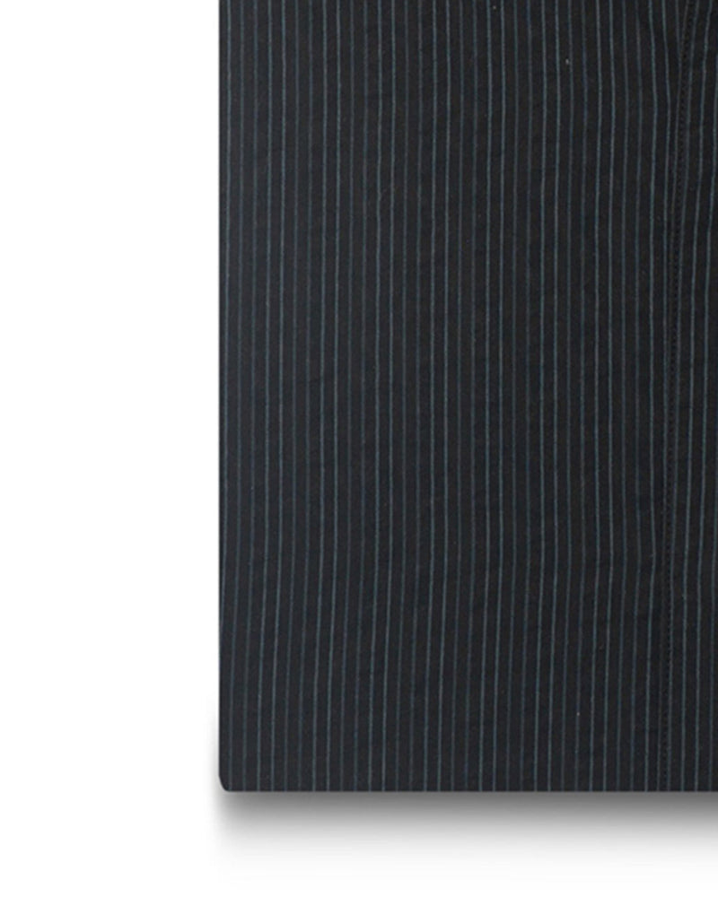 Navy on Black Stripes Seersucker