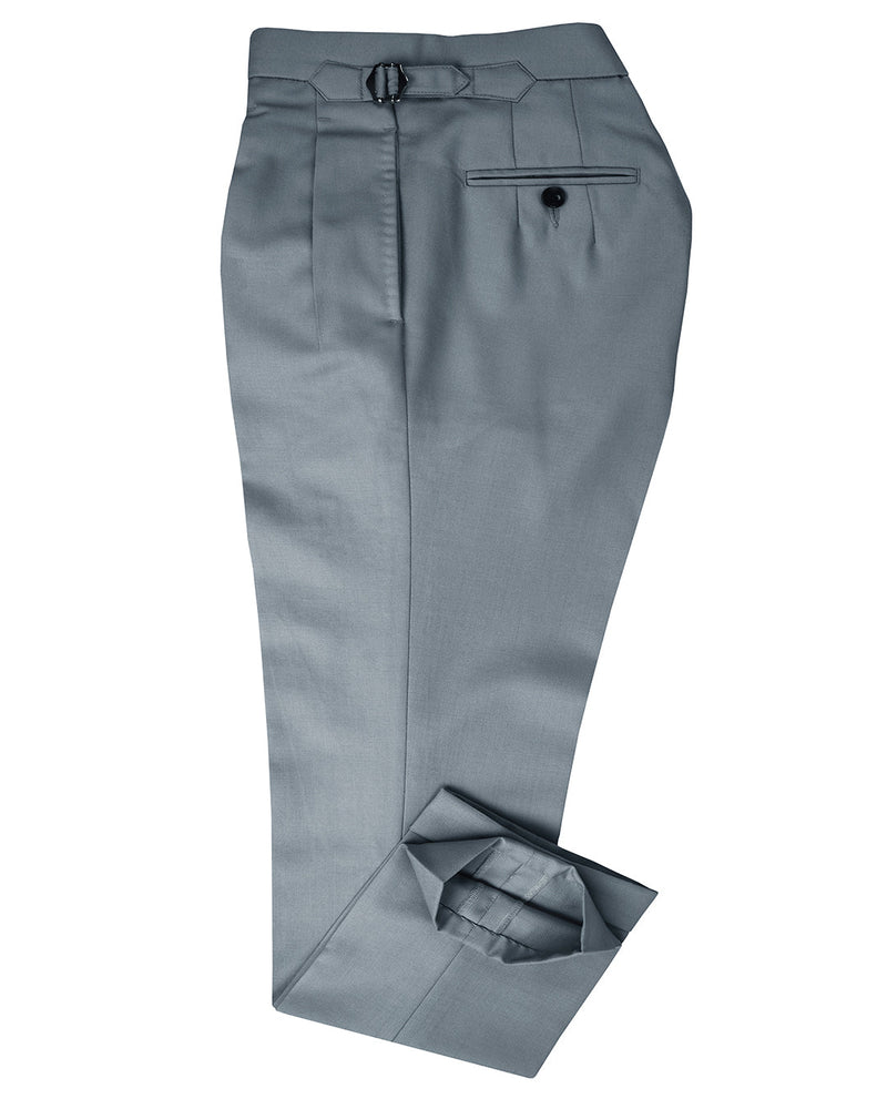Pantalon en laine peignée fine Dugdale - Gris uni