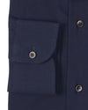 Cashmerello Alumo : Sergé de coton bleu marine foncé
