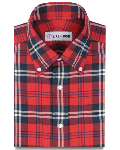 Red Navy Plaid Herringbone