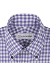 Broad purple Gingham Checks on White