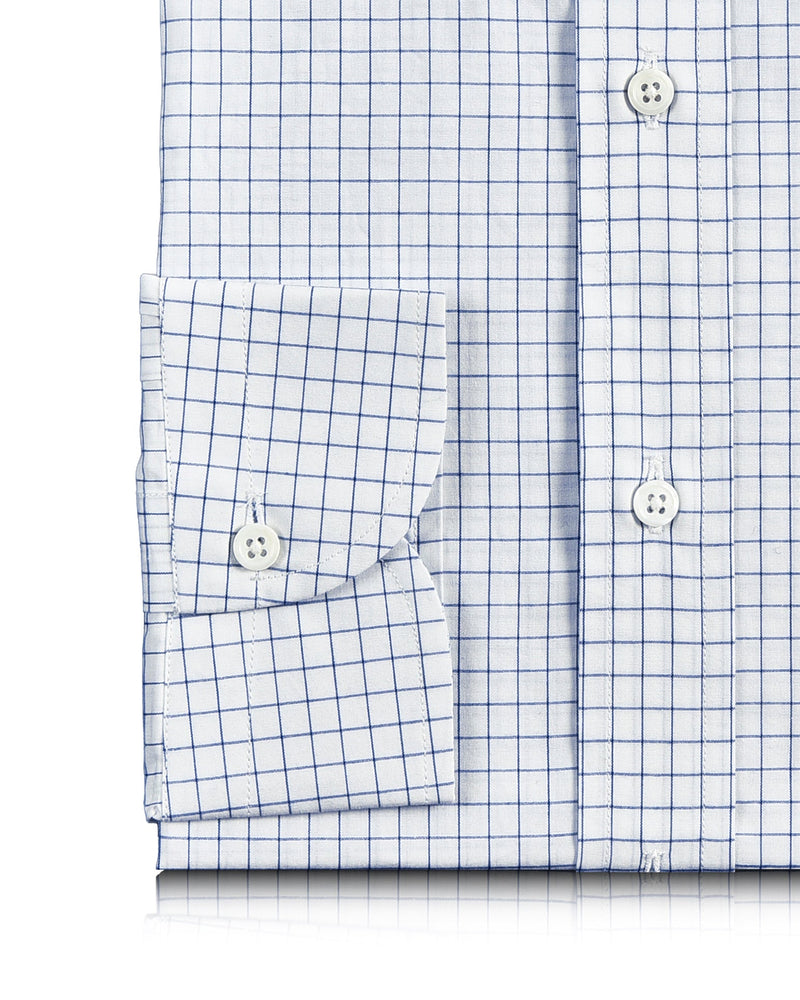 Navy White Checks Shirt