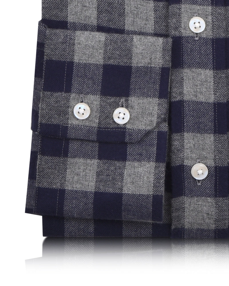 Chemise en flanelle grise à carreaux Navy Shepherd