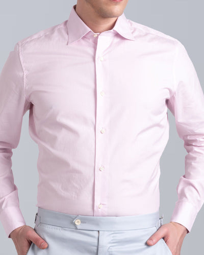 Pale Baby Pink Plain Light Poplin Shirt