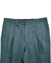 Dunkelgrüne Baumwoll-Twill-Hose