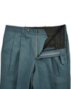 Dunkelgrüne Baumwoll-Twill-Hose