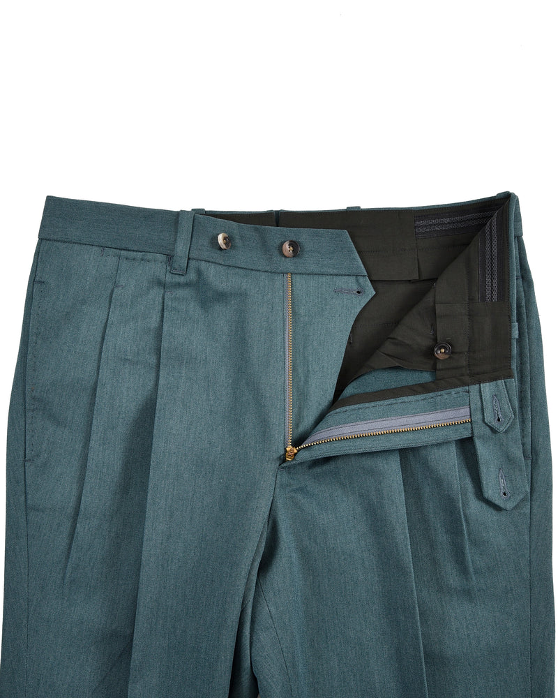 Dunkelgrüne Baumwoll-Twill-Hose