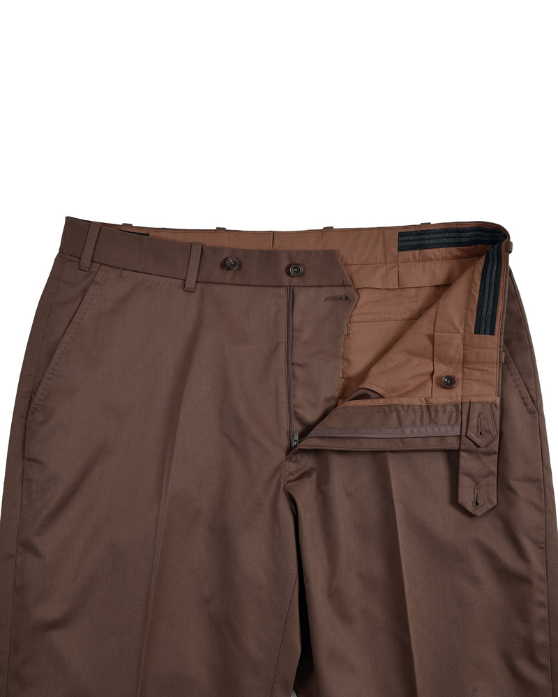 Hose aus Baumwoll-Twill in Kaffeebraun