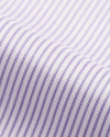 Purple Pin Stripes On White Shirt
