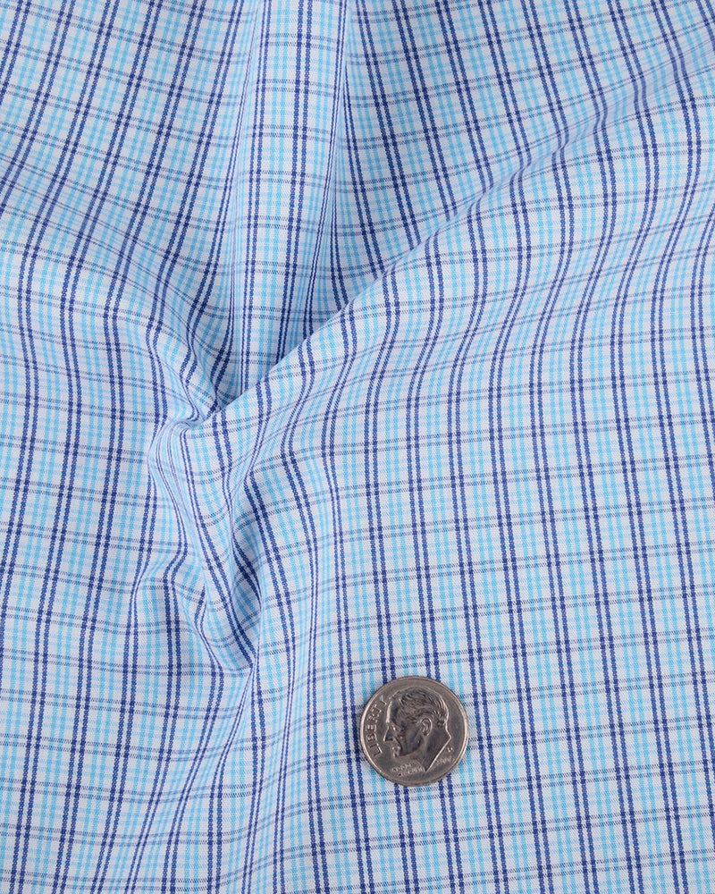 Mint-Blue Navy Tattersall Checks