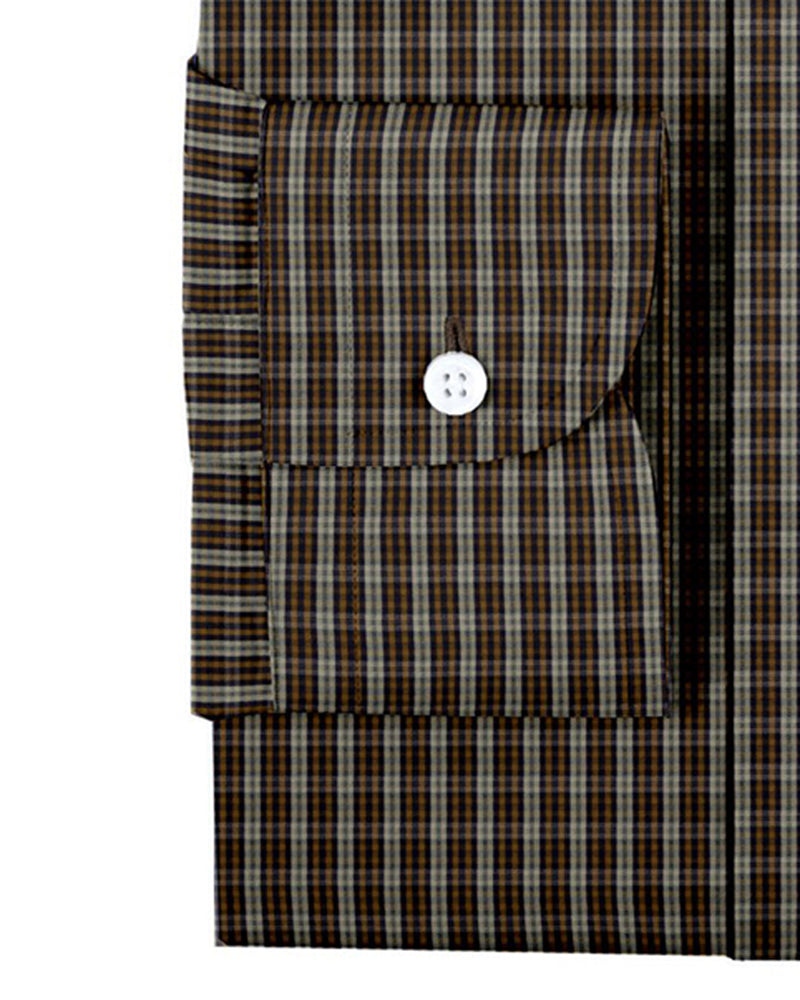 Carreaux tartan marron, beige et marine