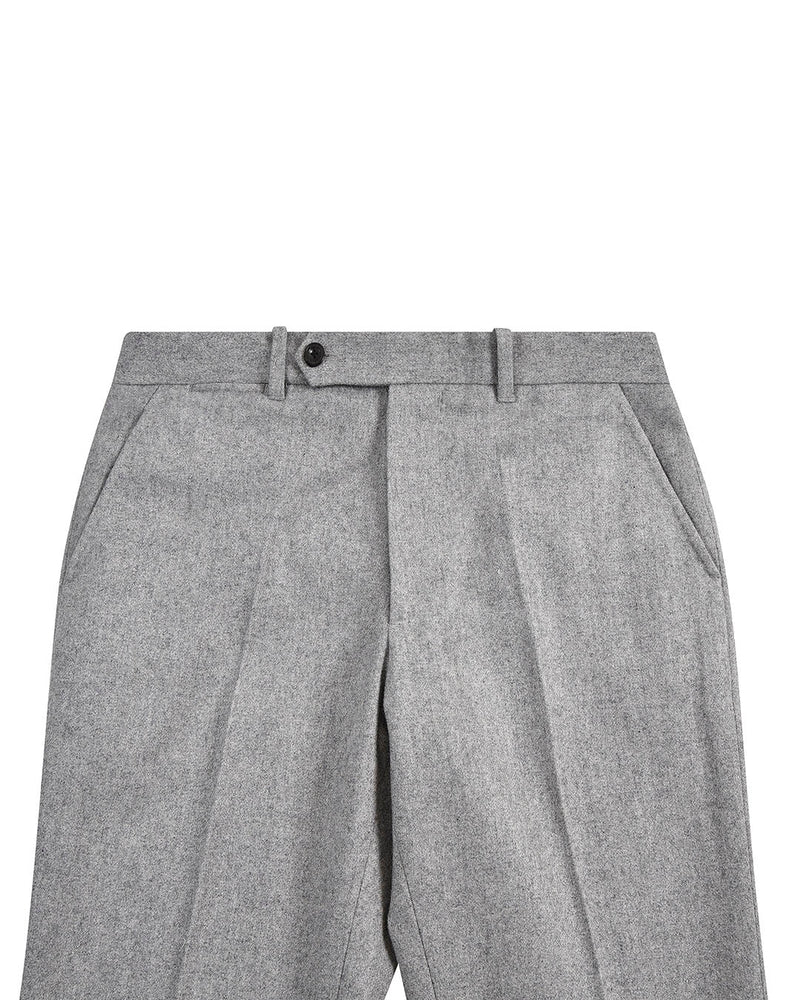 Grey Wool Flannel Dress Pant