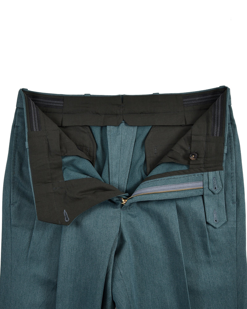 Dunkelgrüne Baumwoll-Twill-Hose