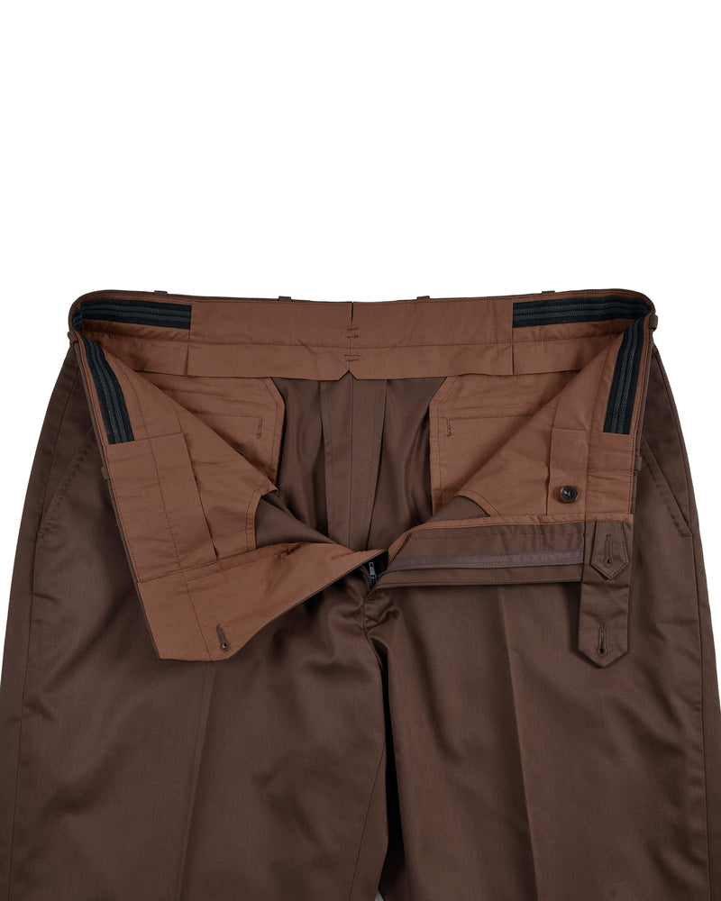 Hose aus Baumwoll-Twill in Kaffeebraun