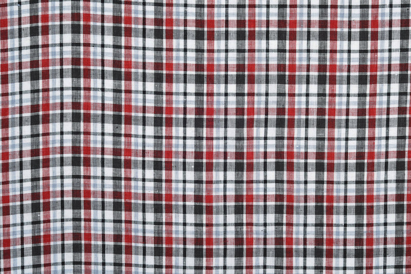Rotes schwarzes weißes Madras-Leinen